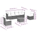 Set de comedor de jardín 7 pzas y cojines ratán sintético negro