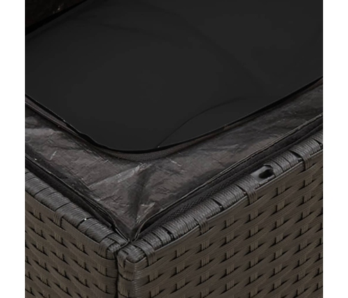 Set de muebles de jardín 5 pzas y cojines ratán sintético negro