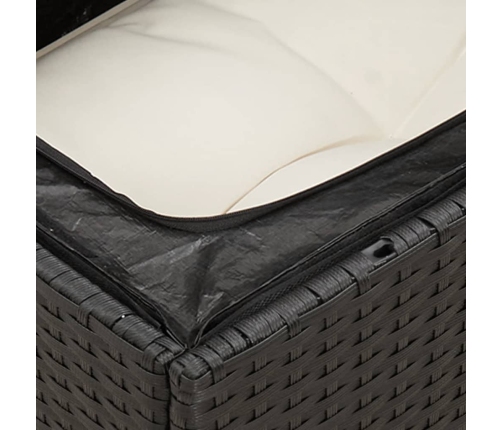Set de muebles de jardín 5 pzas y cojines ratán sintético negro