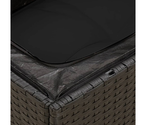 Set de muebles de jardín 5 pzas y cojines ratán sintético negro