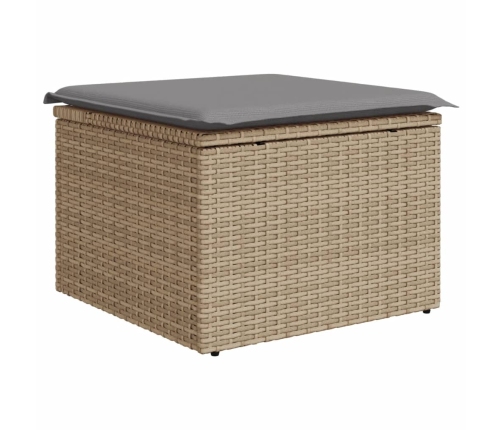 Juego de sofás jardín con cojines beige mezcla 5 pzas ratán PE