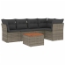 Set de muebles de jardín 6 pzas y cojines ratán sintético gris