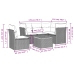 Set de muebles de jardín 6 pzas y cojines ratán sintético gris