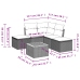 Set de muebles de jardín 6 pzas y cojines ratán sintético gris