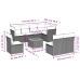 Set de muebles de jardín 9 pzas y cojines ratán sintético gris