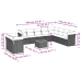 Set de sofás de jardín 11pzas con cojines ratán sintético beige