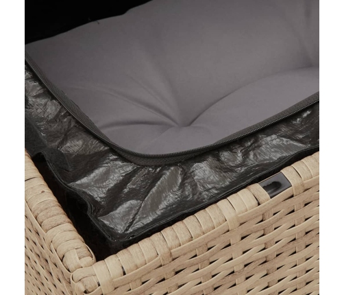 Juego de sofás jardín con cojines beige mezcla 12 pzas ratán PE
