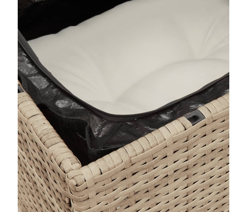 Set de sofás de jardín 9 pzas con cojines ratán sintético beige