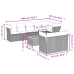 Set de muebles de jardín 9 pzas y cojines ratán sintético gris
