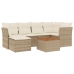 Set sofás de jardín 7 piezas y cojines ratán sintético beige