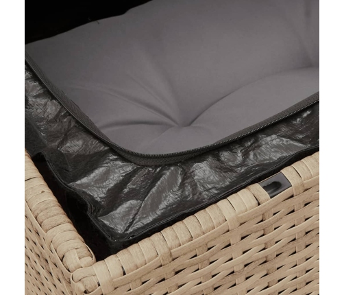 Juego de sofás jardín con cojines beige mezcla 11 pzas ratán PE