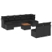 Set de sofás de jardín 10 pzas cojines ratán sintético negro