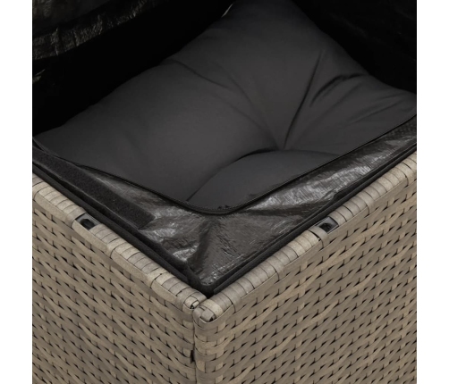 Set de sofás de jardín 14 pzas con cojines ratán sintético gris