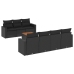 Set de sofás de jardín 8 piezas y cojines ratán sintético negro