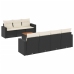 Set de sofás de jardín 8 piezas y cojines ratán sintético negro