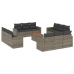 Set sofás de jardín con cojines 13 piezas ratán sintético gris