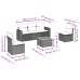 Set de muebles de jardín 6 pzas y cojines ratán sintético gris