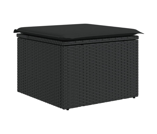 Set de muebles de jardín 5 pzas y cojines ratán sintético negro