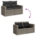 Set de muebles de jardín 6 pzas y cojines ratán sintético gris