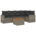 Set de muebles de jardín 6 pzas y cojines ratán sintético gris