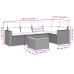 Set de muebles de jardín 6 pzas y cojines ratán sintético gris