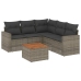 Set de muebles de jardín 6 pzas y cojines ratán sintético gris