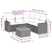 Set de muebles de jardín 6 pzas y cojines ratán sintético gris