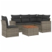 Set de muebles de jardín 6 pzas y cojines ratán sintético gris