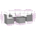Set de muebles de jardín 6 pzas y cojines ratán sintético gris