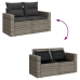 Set de muebles de jardín 6 pzas y cojines ratán sintético gris