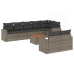 Set de muebles de jardín 9 pzas y cojines ratán sintético gris