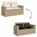 Set sofás de jardín 7 piezas y cojines ratán sintético beige
