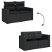 Set de sofás de jardín 10 pzas cojines ratán sintético negro