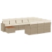 Set de sofás de jardín 11pzas con cojines ratán sintético beige