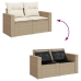 Set de sofás de jardín 11pzas con cojines ratán sintético beige