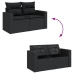 Set de sofás de jardín 10 pzas cojines ratán sintético negro