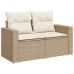 Set sofás de jardín con cojines 13 pzas ratán sintético beige