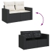 Set de sofás de jardín y cojines 14 pzas ratán sintético negro