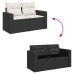 Set de sofás de jardín y cojines 13 pzas ratán sintético negro