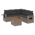 Set de muebles de jardín 6 pzas y cojines ratán sintético gris