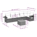 Set de comedor de jardín 7 pzas y cojines ratán sintético negro