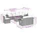 Set de muebles de jardín 9 pzas y cojines ratán sintético gris