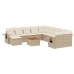 Set de sofás de jardín y cojines 12 pzas ratán sintético beige