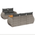 Set de muebles de jardín 6 pzas y cojines ratán sintético gris