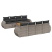 Set de muebles de jardín 9 pzas y cojines ratán sintético gris