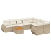 Set de sofás de jardín 9 pzas con cojines ratán sintético beige