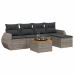 Set de muebles de jardín 6 pzas y cojines ratán sintético gris
