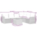 Set de comedor de jardín 7 pzas y cojines ratán sintético negro