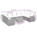 Set de sofás de jardín 10 pzas cojines ratán sintético negro