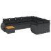 Set de sofás de jardín 10 pzas cojines ratán sintético negro